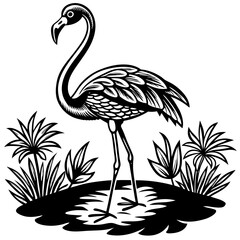 Single-Leg Flamingo by the Pond vector