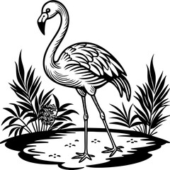 Single-Leg Flamingo by the Pond vector