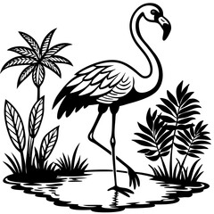 Single-Leg Flamingo by the Pond vector