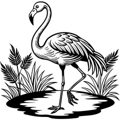 Single-Leg Flamingo by the Pond vector