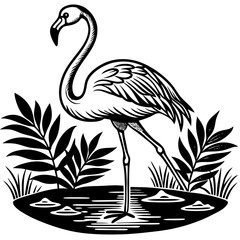 Single-Leg Flamingo by the Pond vector