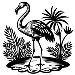 Single-Leg Flamingo by the Pond vector