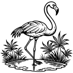 Single-Leg Flamingo by the Pond vector