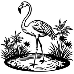 Single-Leg Flamingo by the Pond vector