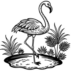 Single-Leg Flamingo by the Pond vector