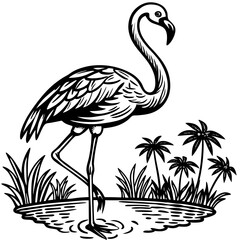 Single-Leg Flamingo by the Pond vector