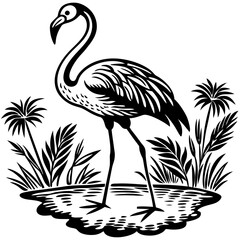 Single-Leg Flamingo by the Pond vector