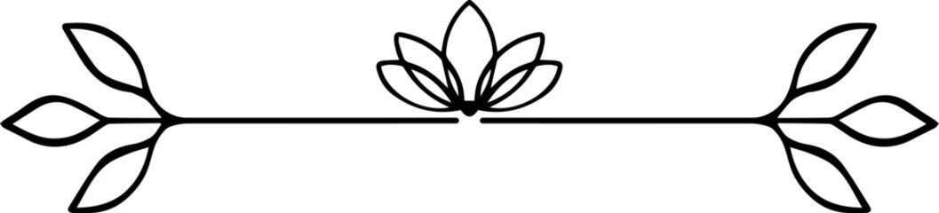 Abstract divider with flower and leaves.