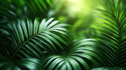 Obraz premium Tropical Palm Leaves Close-Up