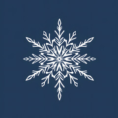 Intricate snowflake design on a dark blue background during winter months