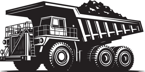Mining Truck silhouette vector illustration isolated on a white background © Md Hasan