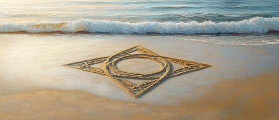 Fototapeta premium Triskele Triple Spiral Beach Spiral Celtic Paganism Religion Spiritual Symbol