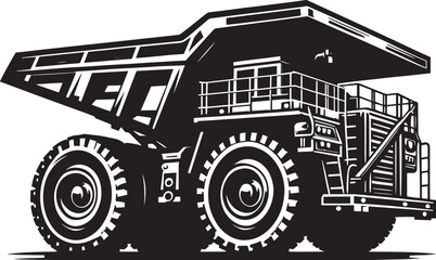 Mining Truck silhouette vector illustration isolated on a white background © Md Hasan