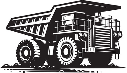 Mining Truck silhouette vector illustration isolated on a white background © Md Hasan