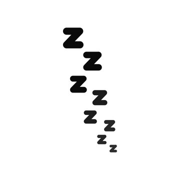 Sleeping zzz sign. Healthcare, insomnia, bedtime, rest, sweet dream concept. Flat decorative vector design isolated illustration.