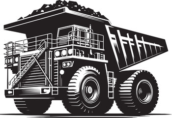 Mining Truck silhouette vector illustration isolated on a white background © Md Hasan