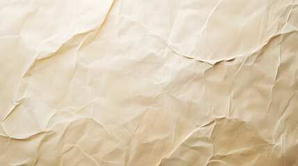 Obraz premium Close-up of crumpled beige paper with soft lighting and a textured surface.