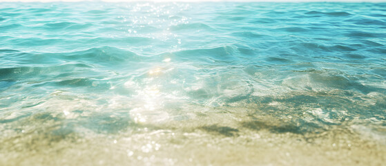 Crystal clear water with sunlight reflecting on the surface, perfect for a relaxing vacation.