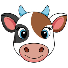 Hand-Drawn Cow Face Sketch on White Background