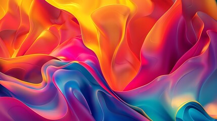 Obraz premium 3D illustration of vibrant, abstract forms representing art, passion, and spirituality, capturing the essence of creativity and the inner world