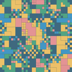 Vector colorful square with a blue background 