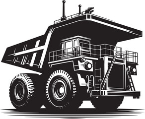 Mining Truck silhouette vector illustration isolated on a white background © Md Hasan