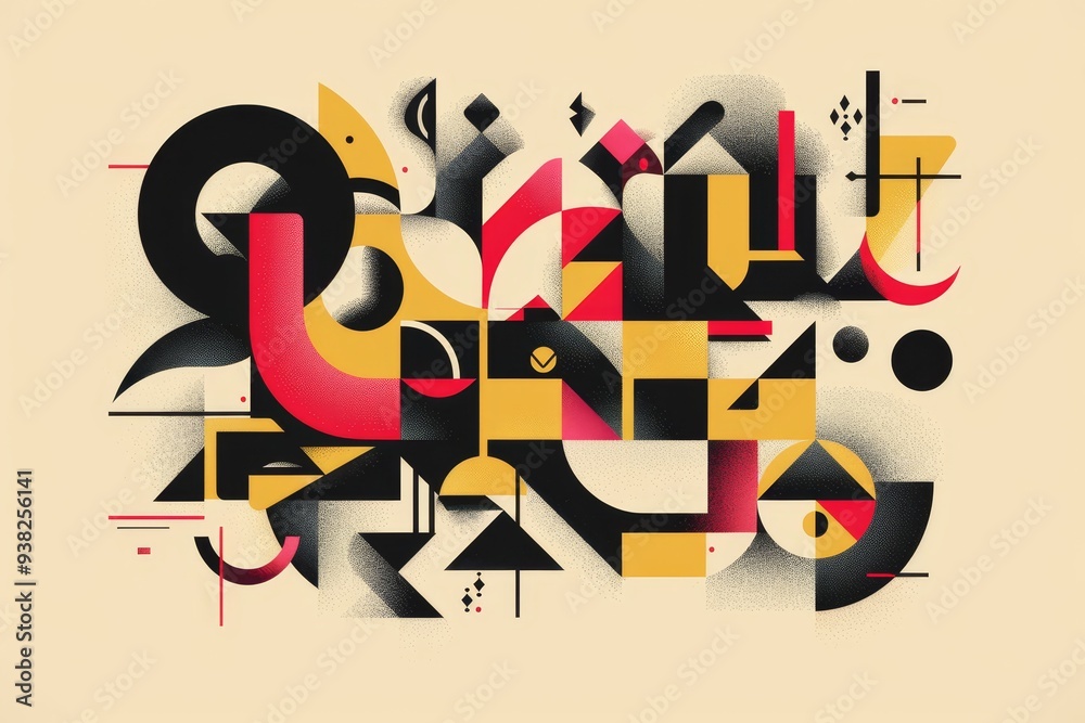 Aufkleber poster with colorful design on it, graphic artist experiments with typography in their latest vector