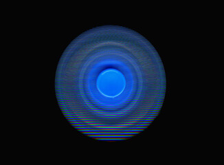 Blue spinner in motion on a black background
