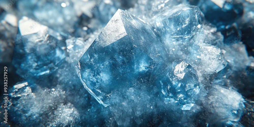 Sticker Close-up of a Blue Crystal Formation