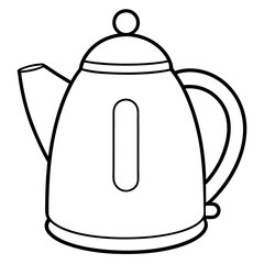 Minimalist Electric Teapot line art Vector Design