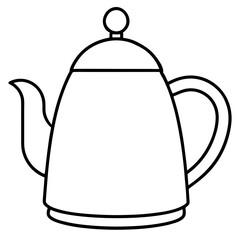 Minimalist Electric Teapot line art Vector Design