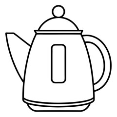 Minimalist Electric Teapot line art Vector Design