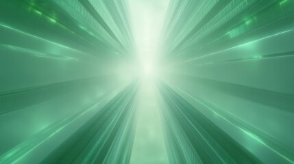 A green and white image of a building with a green sky