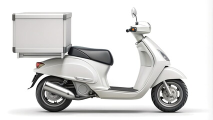 Obraz premium Delivery Scooter Illustration view from side. Template, copy space. Banner