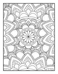 Mandala Coloring Book For Adult. Mandala Coloring Book. coloring page for children and adults.. Ornamental mandala adult coloring book page.