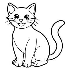 Obraz premium Black and white cat with white background generative AI.