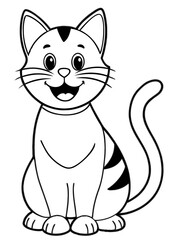 Black and white cat with white background generative AI.