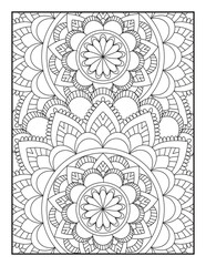 Mandala Coloring Book For Adult. Mandala Coloring Book. coloring page for children and adults.. Ornamental mandala adult coloring book page.