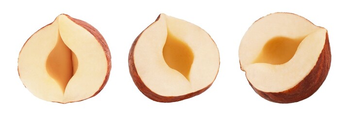 Hazelnut isolated on white background, collection
