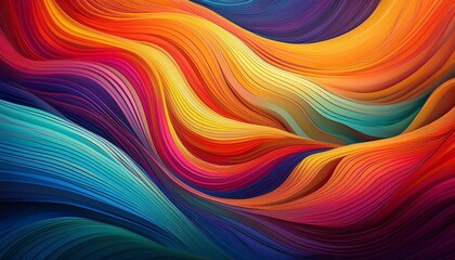 Obraz premium Vibrant Abstract Wavy Lines in Olympics Color Palette