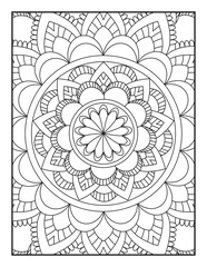 Mandala Coloring Book For Adult. Mandala Coloring Book. coloring page for children and adults.. Ornamental mandala adult coloring book page.