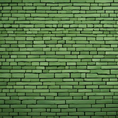 Obraz premium Rustic Green Brick Wall Background - Perfect for Industrial Decor, Vintage Interiors, and Rustic Design