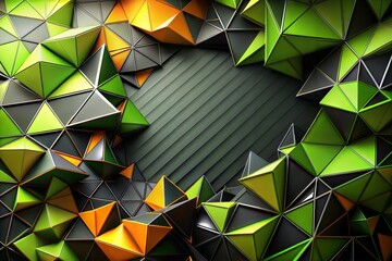Obraz premium 3d illustration of beautiful abstract background with Colorful triangles, copy space