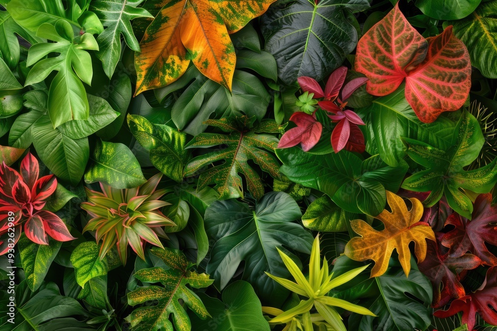 Poster a close-up shot of different types of plants, ideal for use in botanical or educational contexts