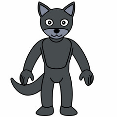 Full-Body Wolf with Human Features Vector Design art vector illustration