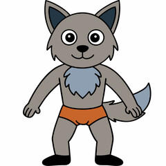 Full-Body Wolf with Human Features Vector Design art vector illustration