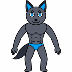 Full-Body Wolf with Human Features Vector Design art vector illustration