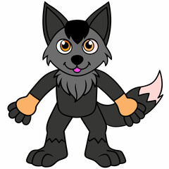 Full-Body Wolf with Human Features Vector Design art vector illustration