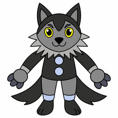 Full-Body Wolf with Human Features Vector Design art vector illustration