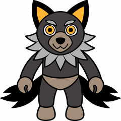Full-Body Wolf with Human Features Vector Design art vector illustration